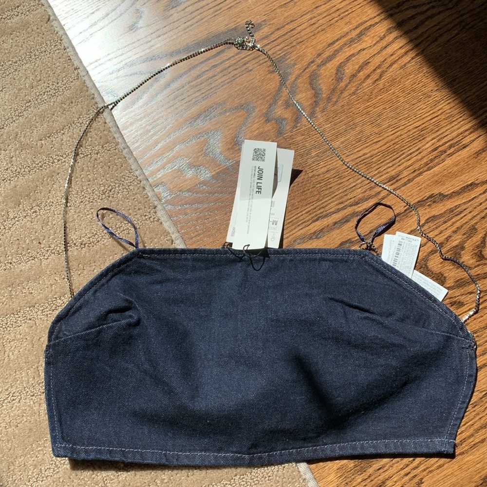 Zara Rhinestones Strap Crop Top - Picture 13 of 16